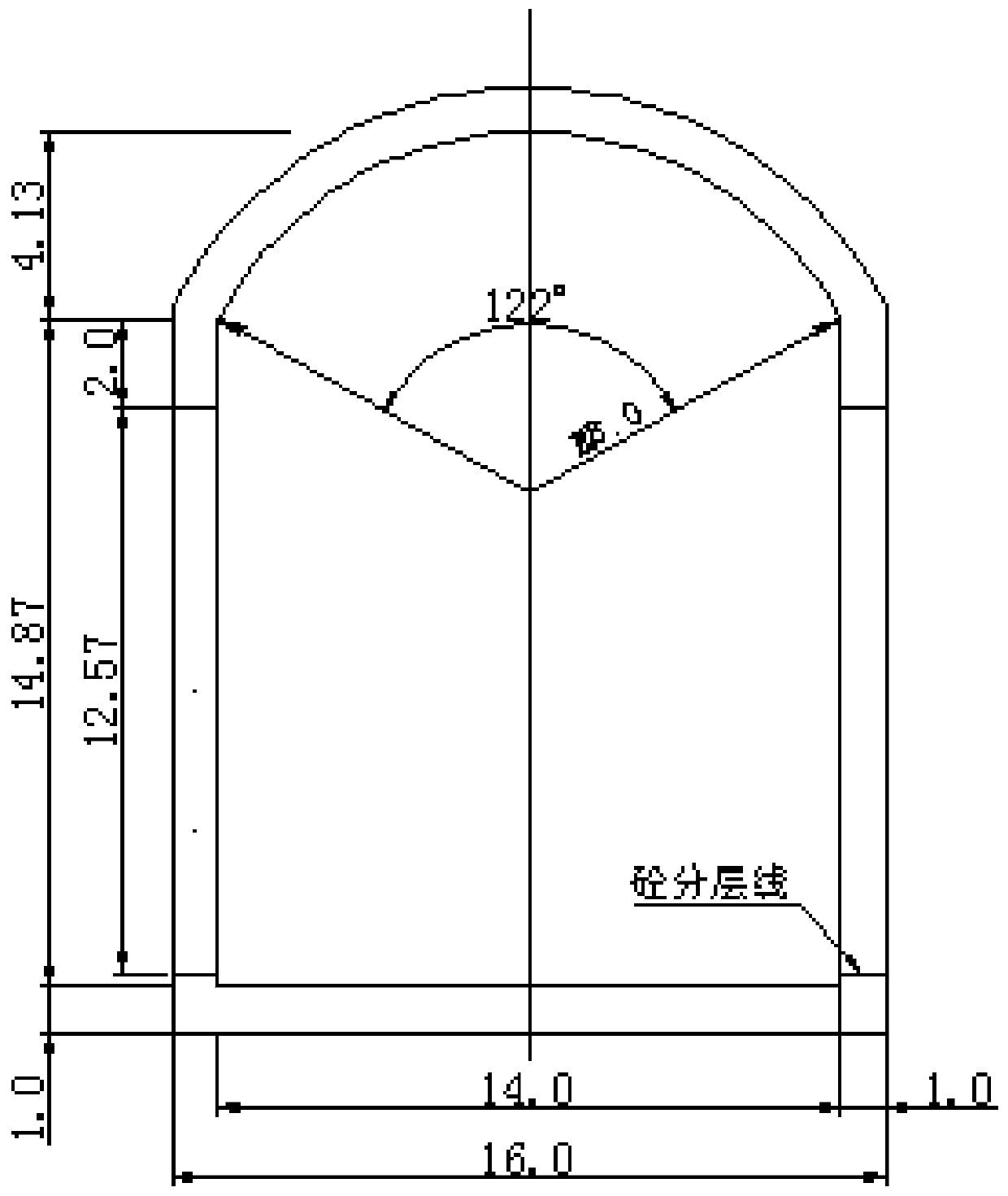 Maximum temperature tensile stress calculation method for urban door opening type bottom plate lining concrete construction period