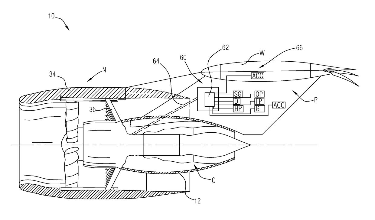 Gas turbine engine with pylon mounted accessory drive