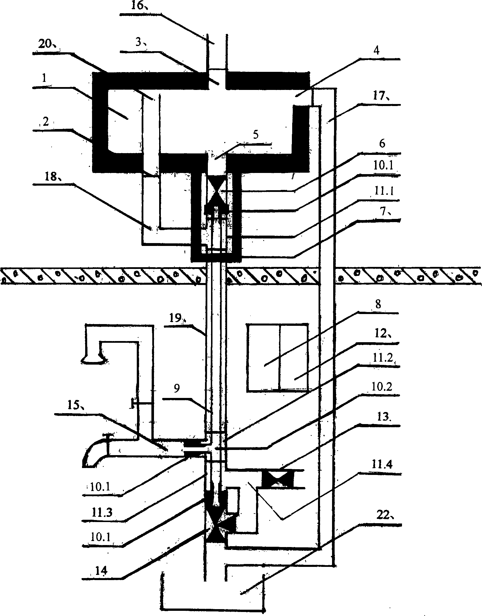 Solar energy water heater pipe emptier and water charging and discharging structure, function-changing device and fittings