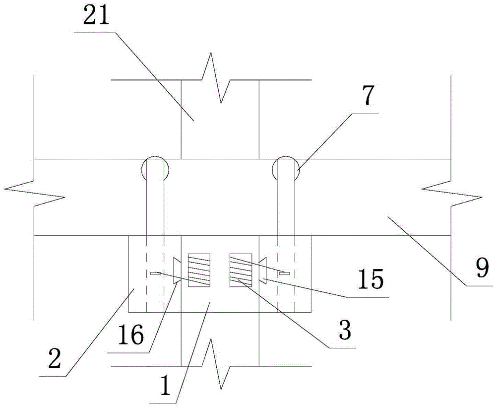 Construction device and construction method of long-span steel beam frame connected platform