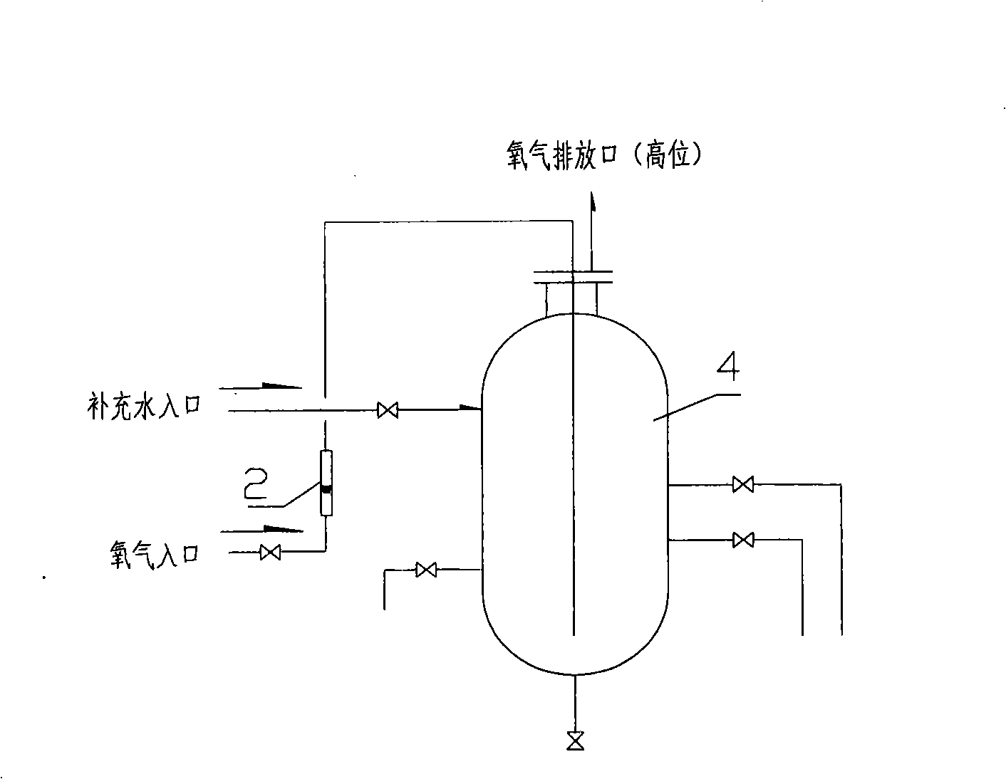 Technique for continuously producing high purity hydrogen by water electrolysis