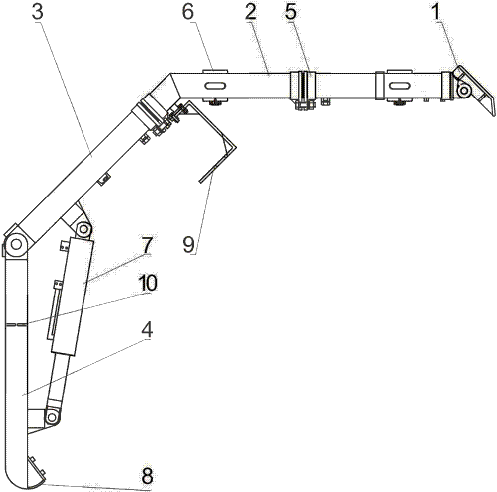 Light-weight telescopic flexible hydraulic shield support frame