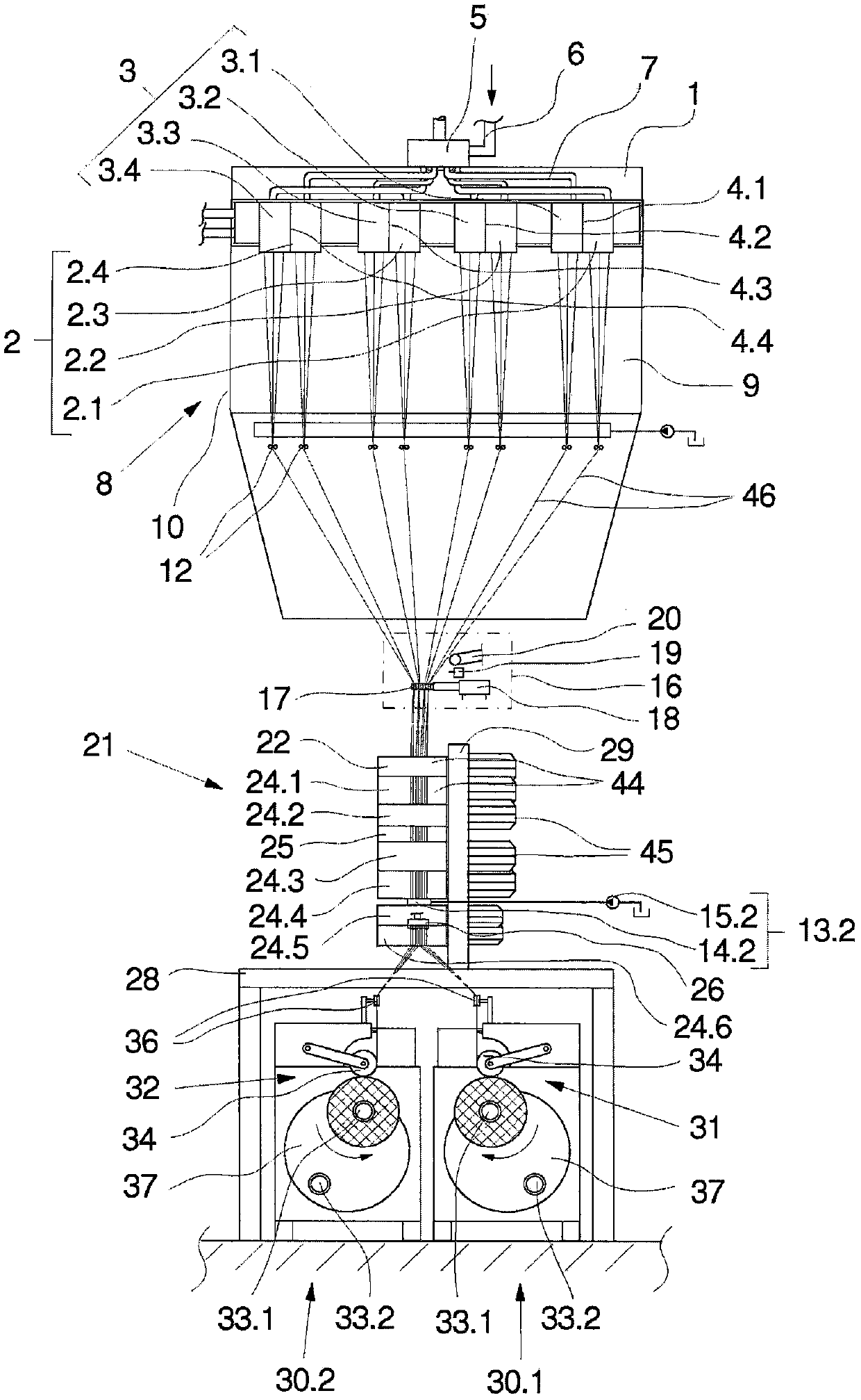 Plant for the production of multiple synthesis lines