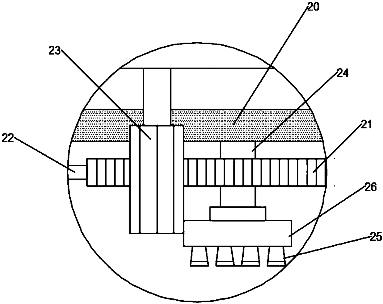 Surface treatment device used in automobile brake pad production process