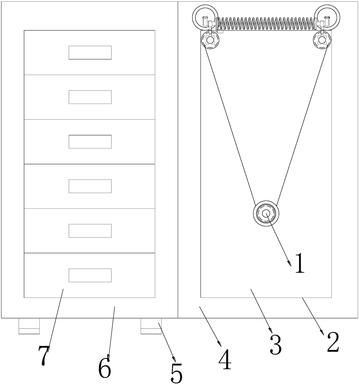 Spring-length-adjustable freezer sealing rubber strip cleaning device