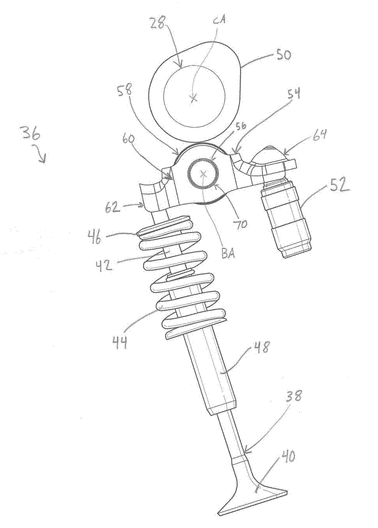 Finger follower assembly for use in a valvetrain of an internal combustion engine