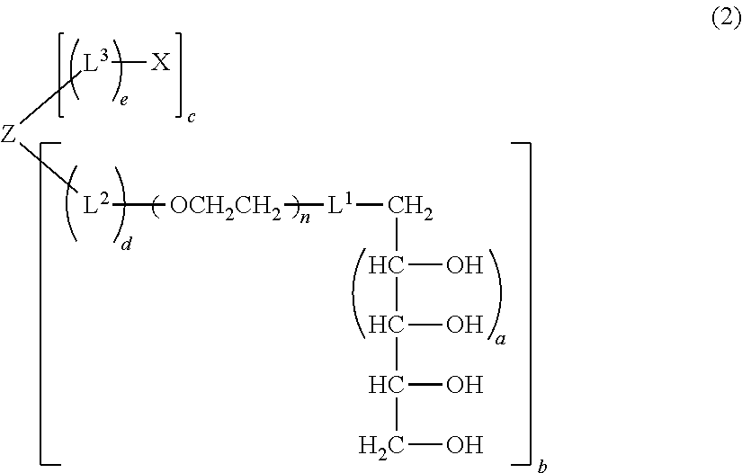 Polyoxyethylene derivative having plural hydroxyl groups at terminal end thereof