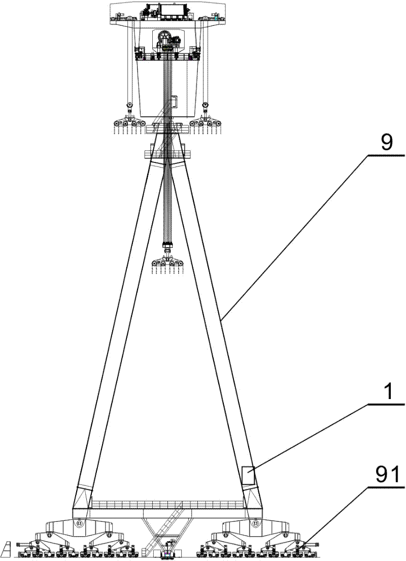 Error correcting method for large-scale gantry crane walking