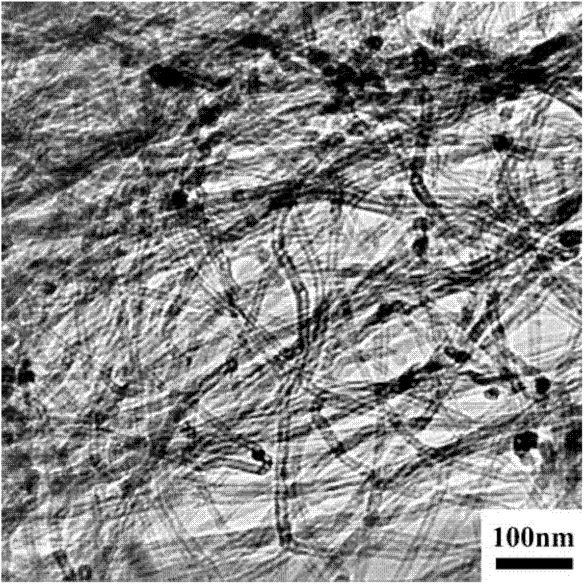 Method for preparing carbon nano tube enhanced titanium-base compound material by in-suit reaction