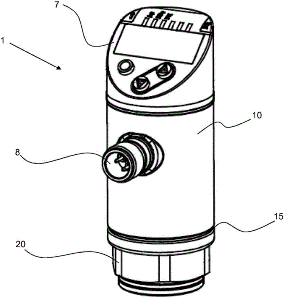 Pressure-measuring transducer having a rotatable housing sleeve