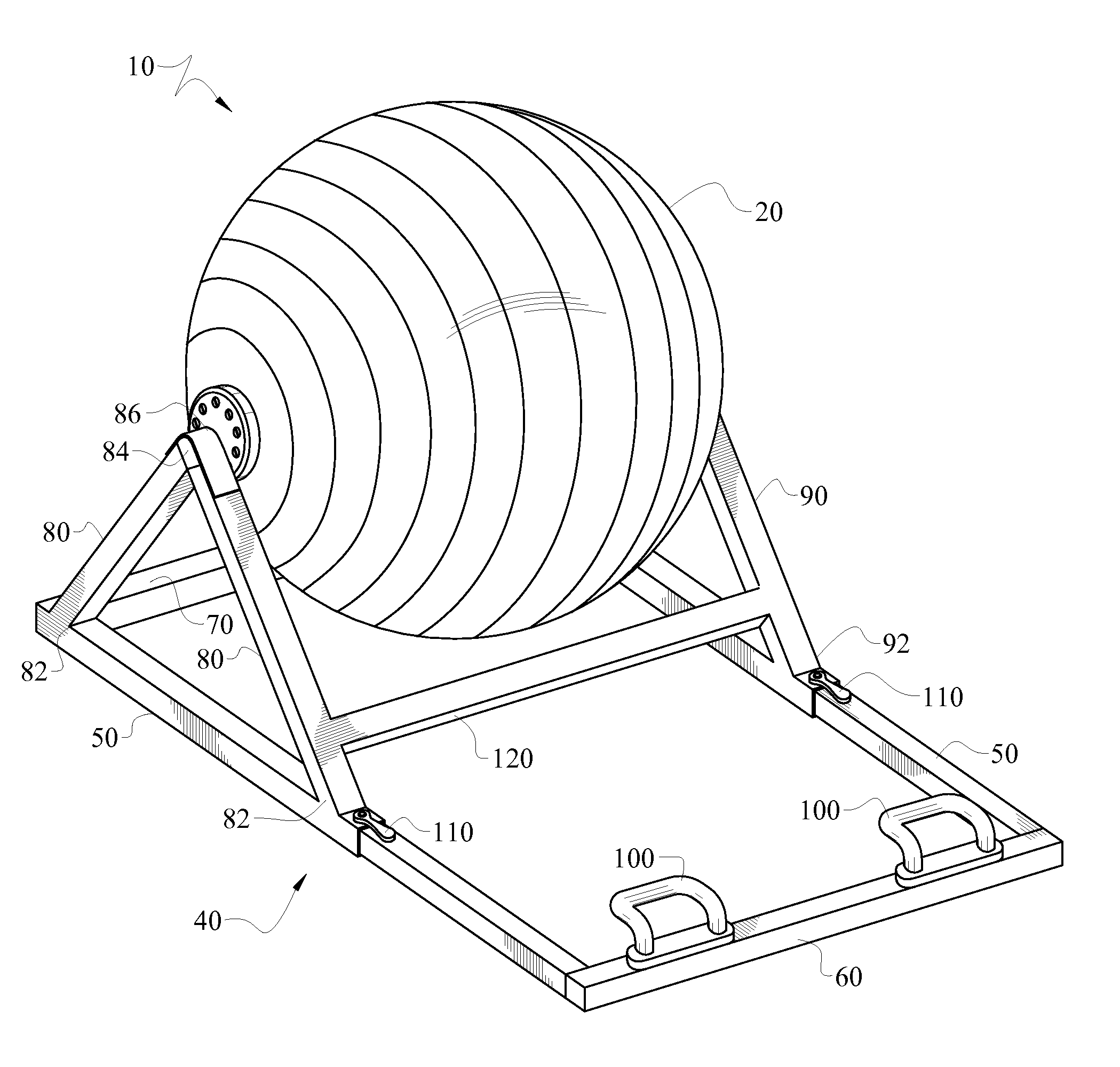 Exercise Ball Mounted for Rotation