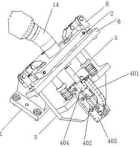 Clamping mechanism for welding automobile exhaust pipe end flange