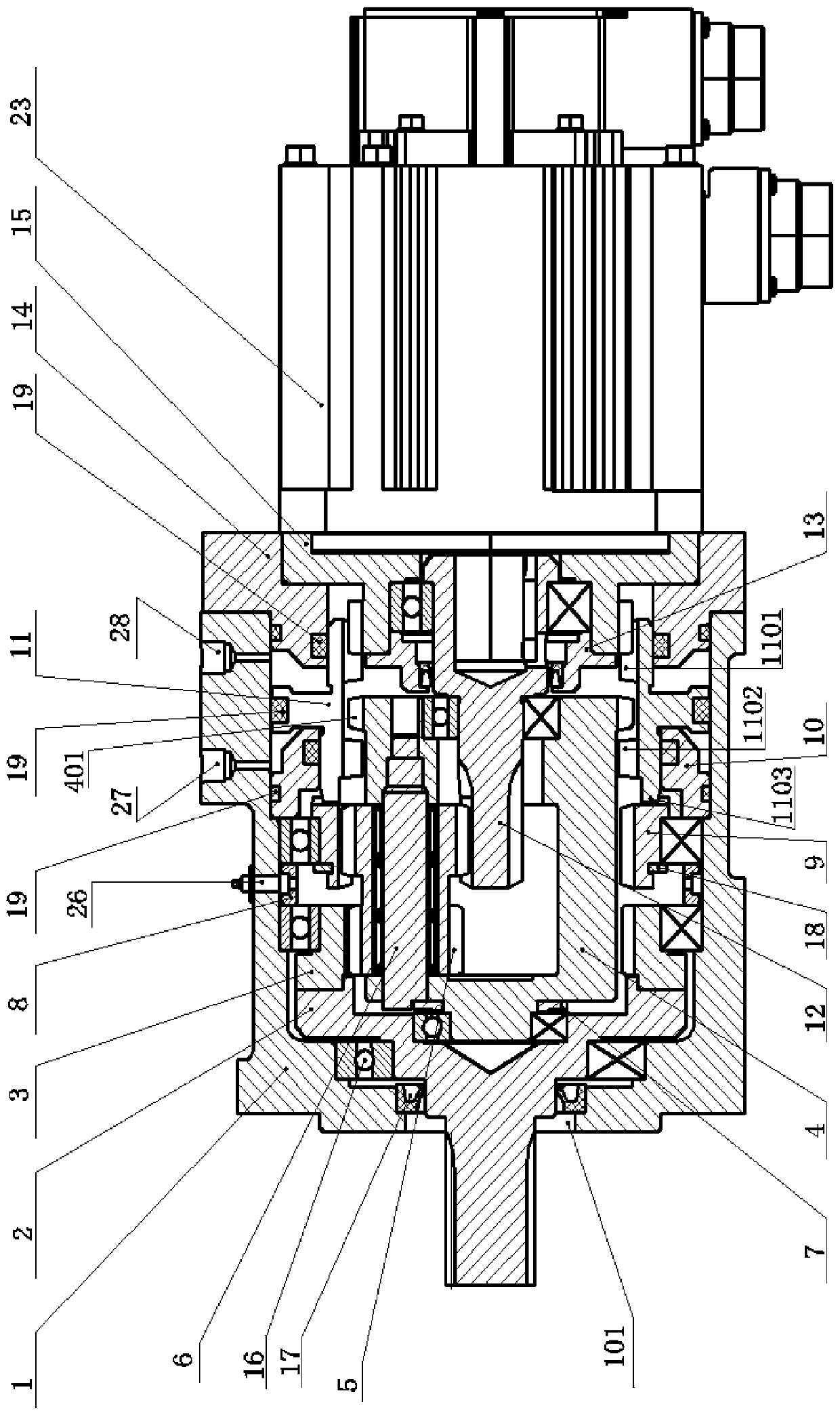 Servo motor transmission for full-automatic steel plastic strip bundling machine