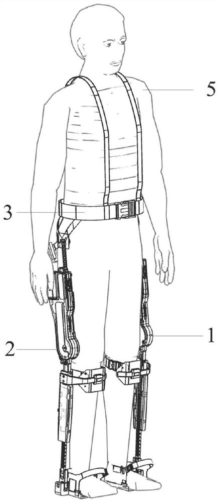 Passive wearable lower limb exoskeleton robot with three-stage limiting support