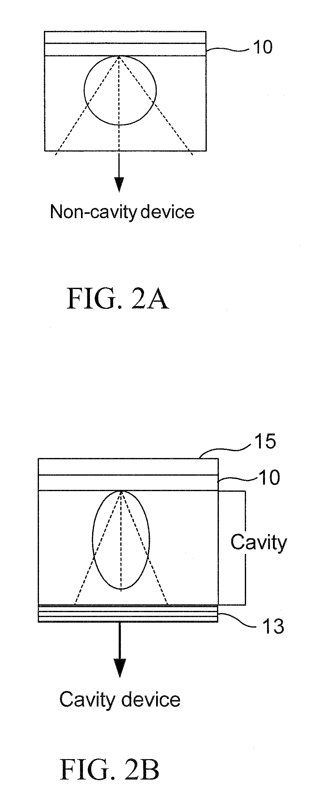 Method and Apparatus for Light Emission Utilizing an OLED with a Microcavity
