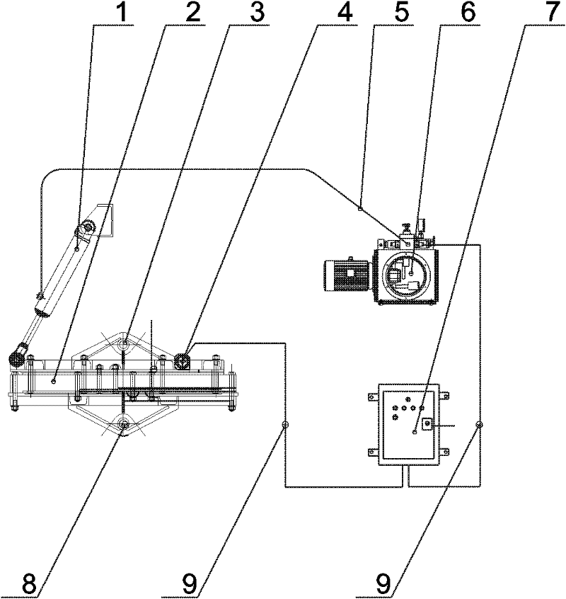 Driving method of automatic level adjusting device of hydraulically operated terminal pad