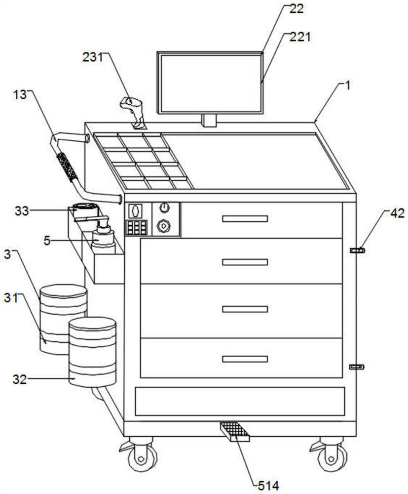 Clinical medical nursing treatment trolley