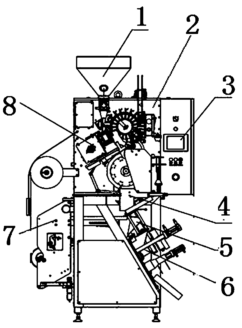 A tea bag packaging machine and its outer bag heat sealing assembly