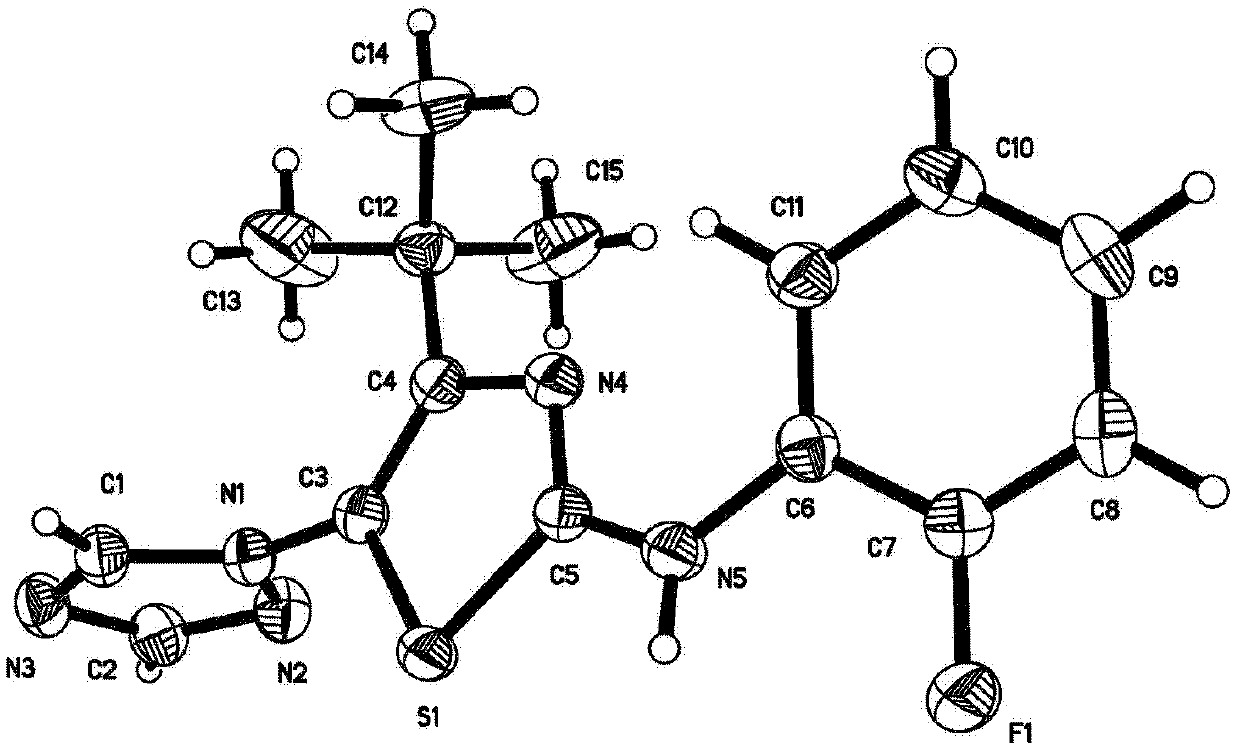 4-alkyl-2-aryl amino-5-(1,2,4-triazol-1-yl)thiazole and preparation method and application thereof