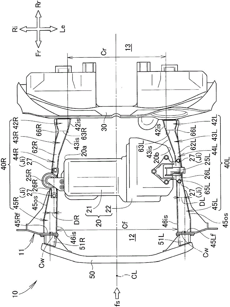 Structure for front part of vehicle body