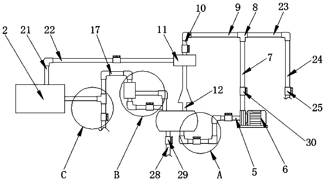 Nitric acid flue gas absorption treatment method with high recovery rate