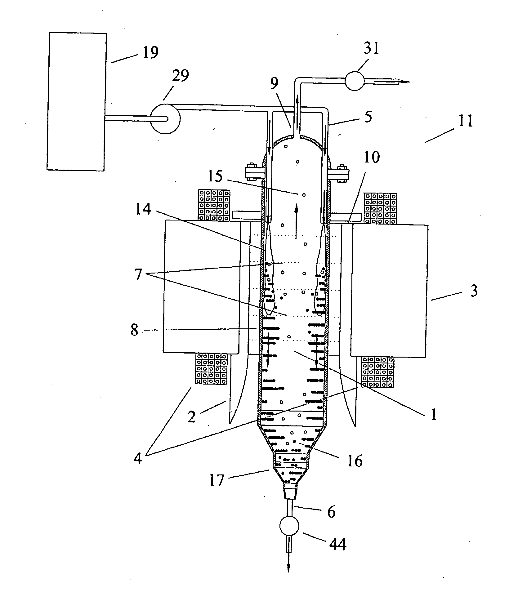 Apparatus and method for continuous separation of magnetic particles from non-magnetic fluids
