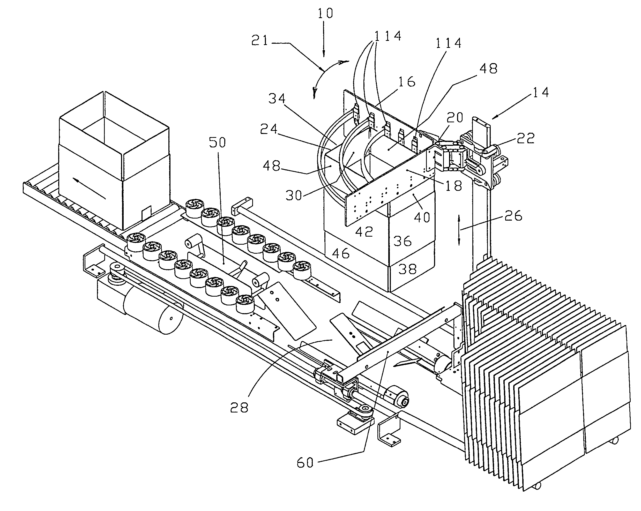 Thickness adjustment and stabilizer bar system for a case erector