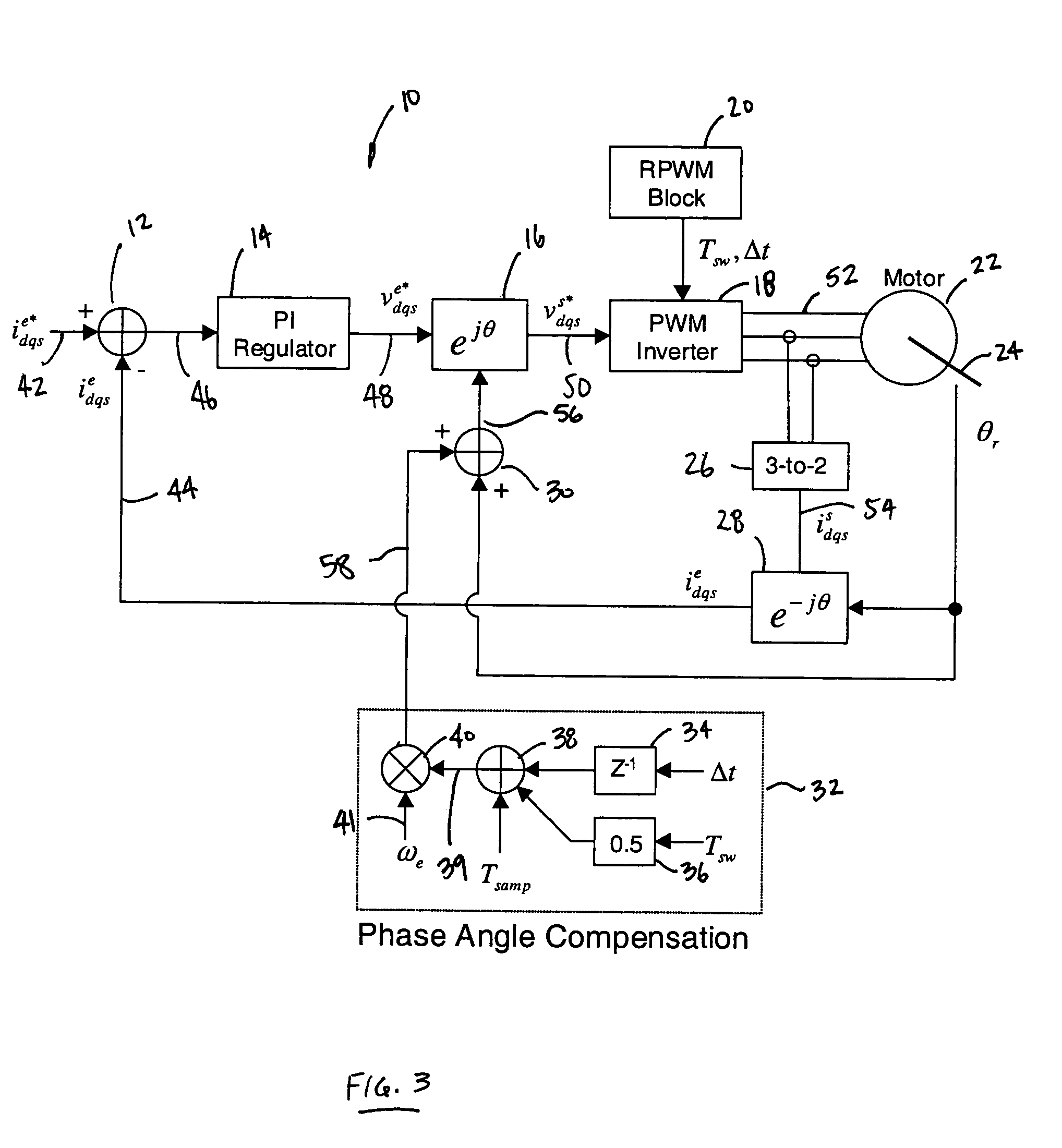 Delay compensation for stable current regulation when using variable-delay random PWM switching