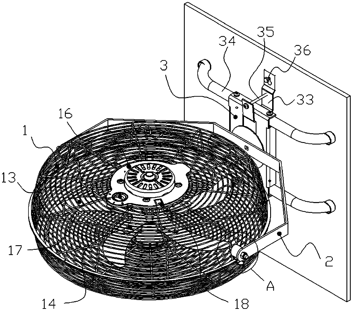 A wall-mounted and desktop dual-purpose fan