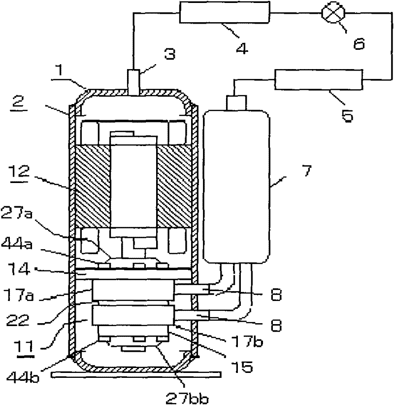 Double-cylinder rotary compressor