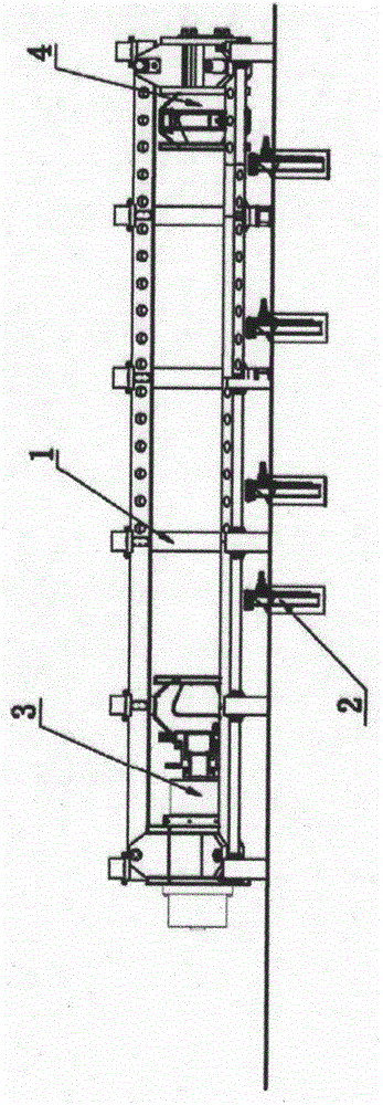 A tension straightening machine