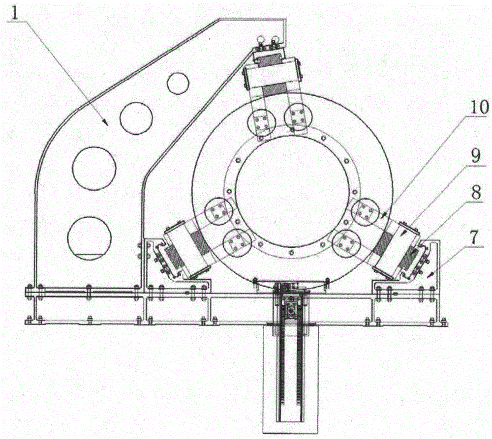 A tension straightening machine