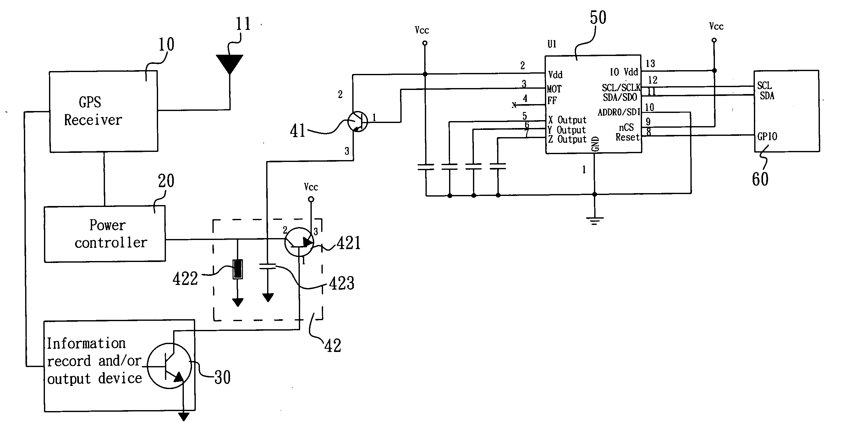 Power saving device for GPS device