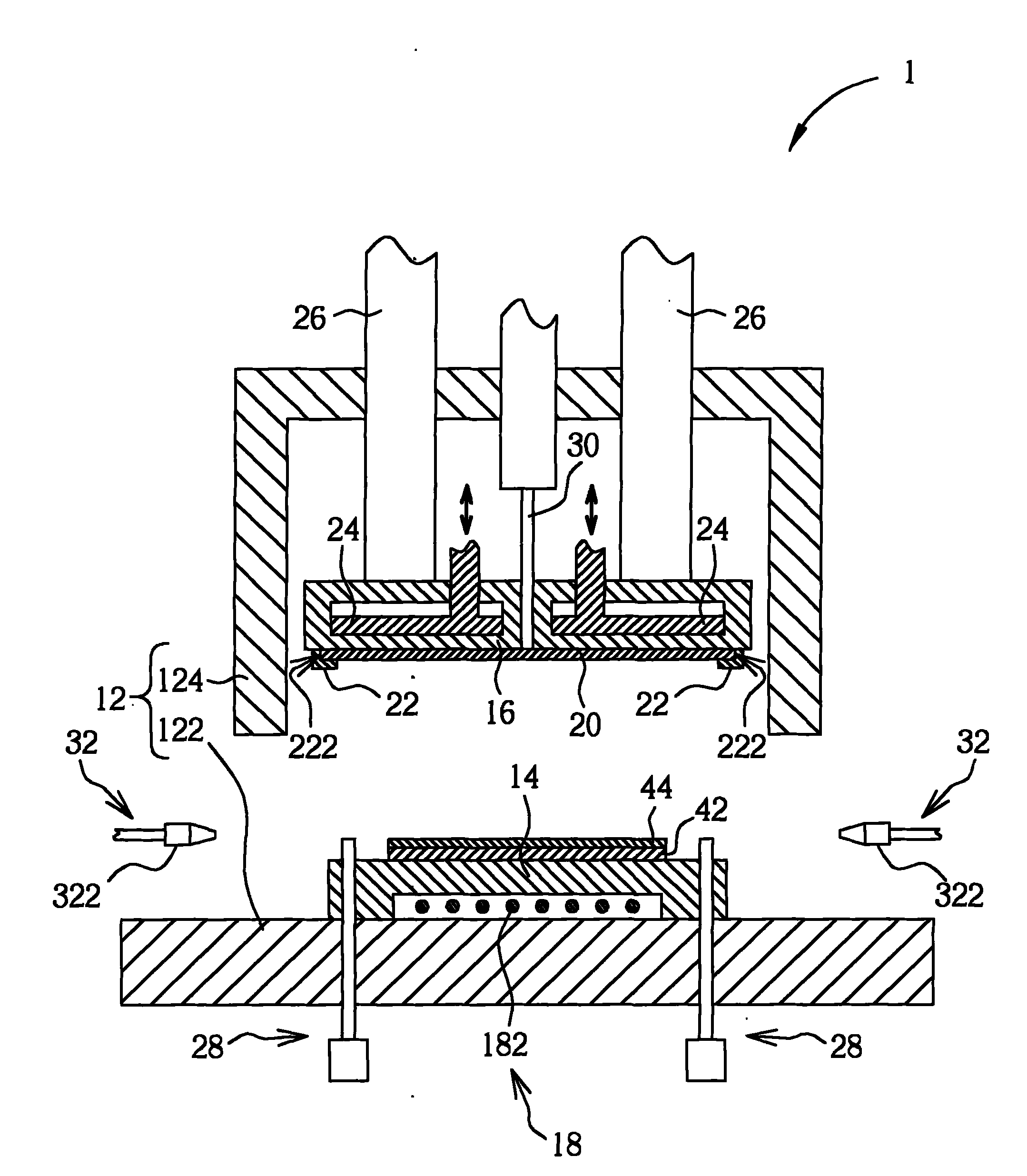 Vacuum imprinting device, vacuum compressing device and manufacturing method of layered optical component