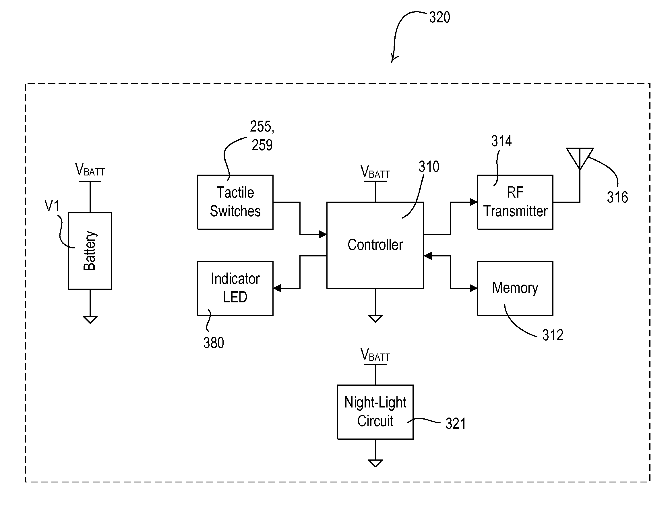 Control device having a night light