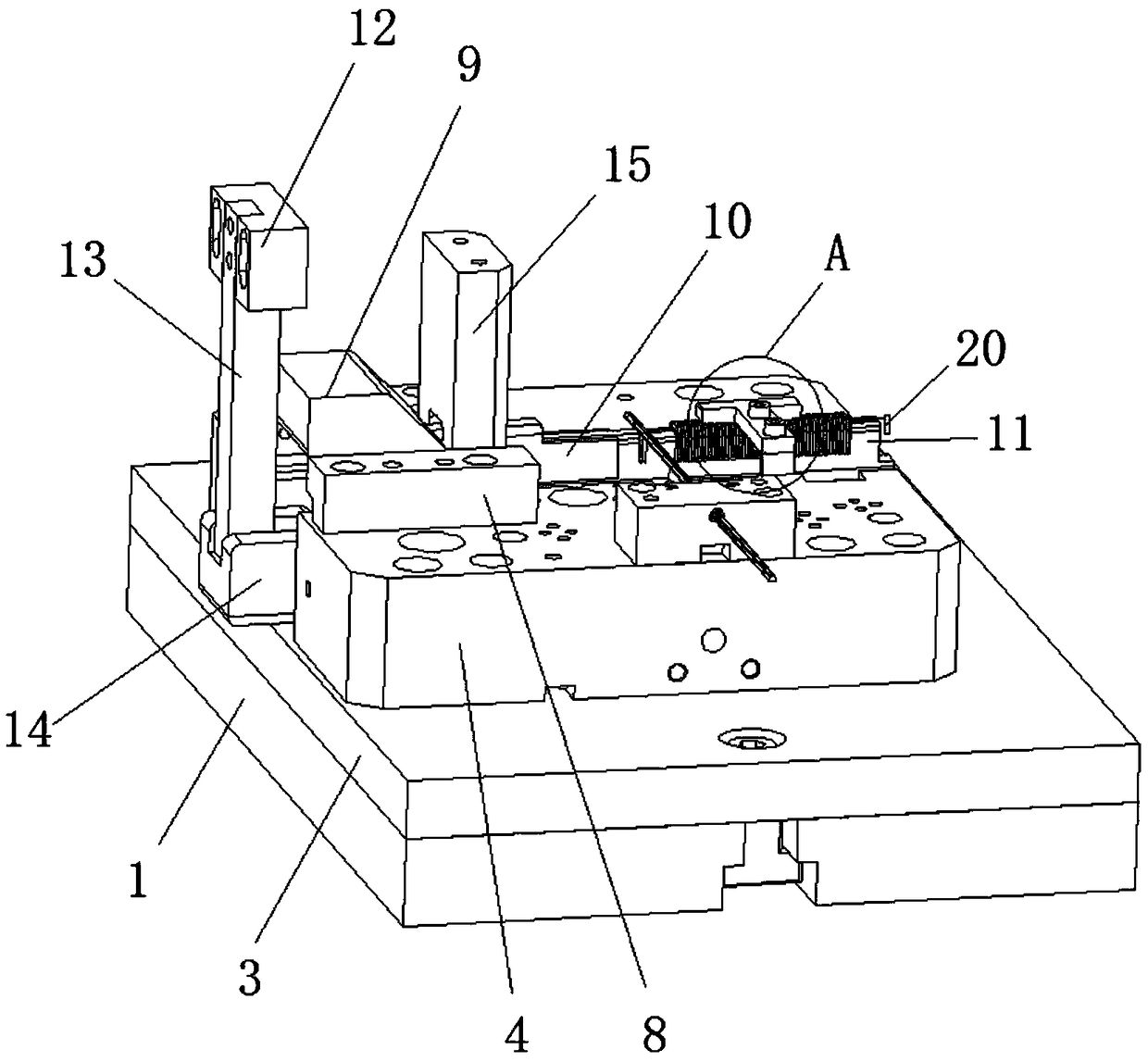 Buckle pushing mechanism used for U-type buckle production