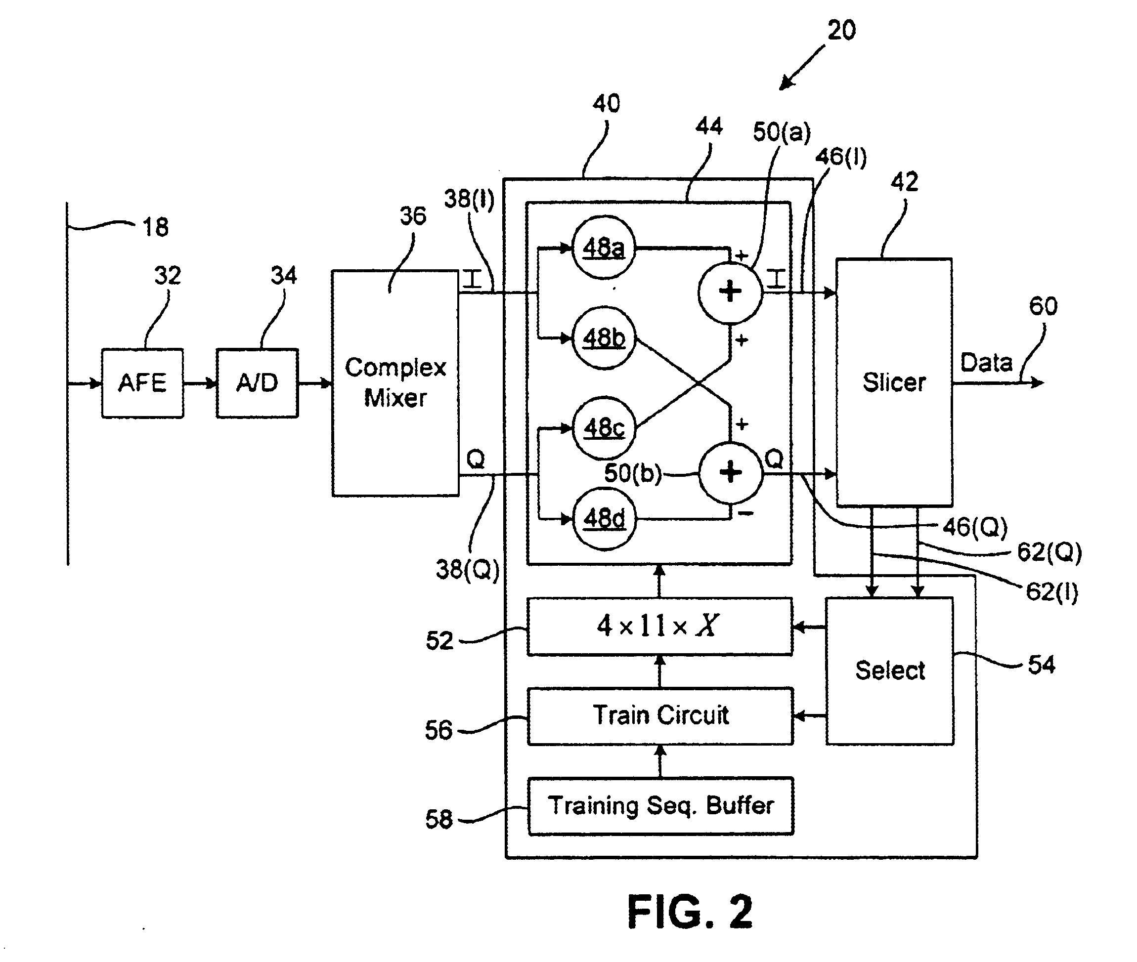 Network receiver utilizing pre-determined stored equalizer coefficients