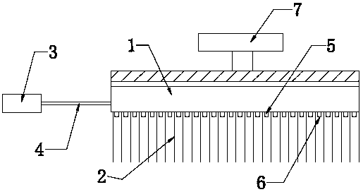 Sweeping device for steel plate pretreating line