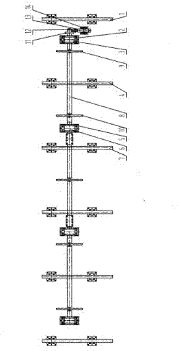 Buffering and dividing device on transition platform of steel pipe production line