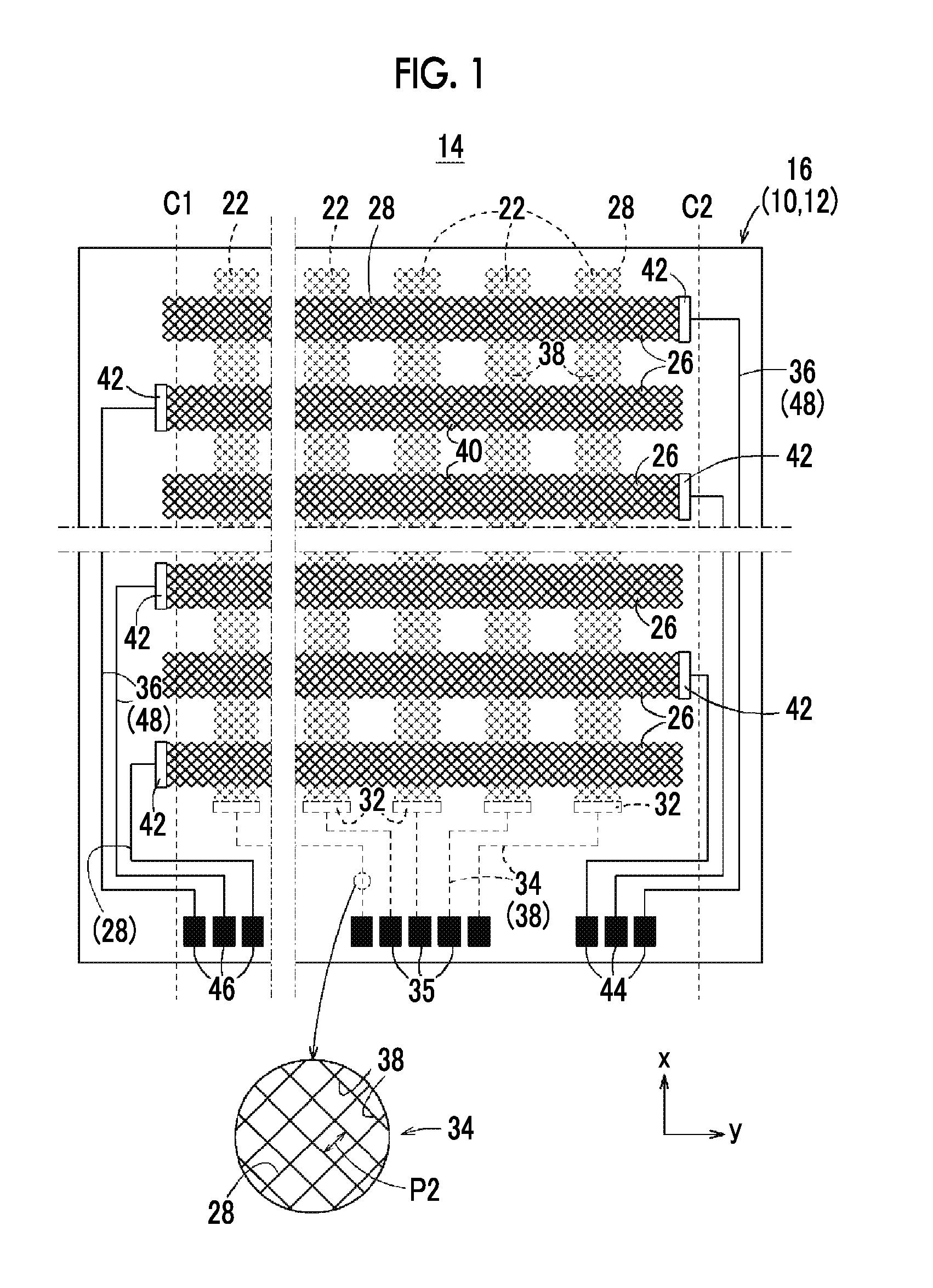 Conductive sheet for touch panel and capacitive touch panel