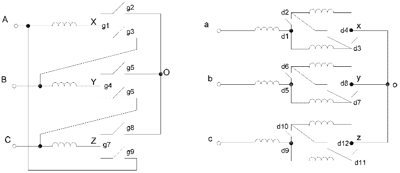 Arcless on-load volume regulation and voltage regulation distribution transformer