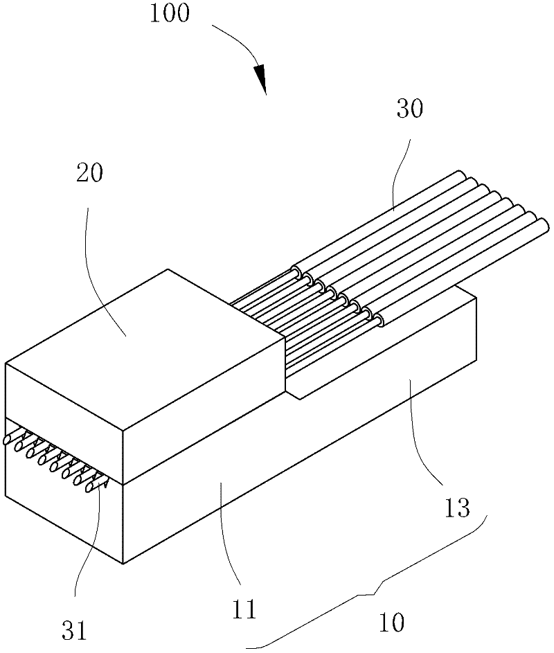 Optical fiber array for directly coupling with array VSCEL (vertical cavity surface emitting laser) or PD (photoelectric detector) chip and manufacturing method thereof