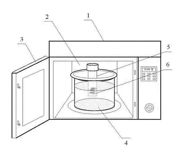 Method for fast flaking paraffin by microwave radiation water bath diathermy and device