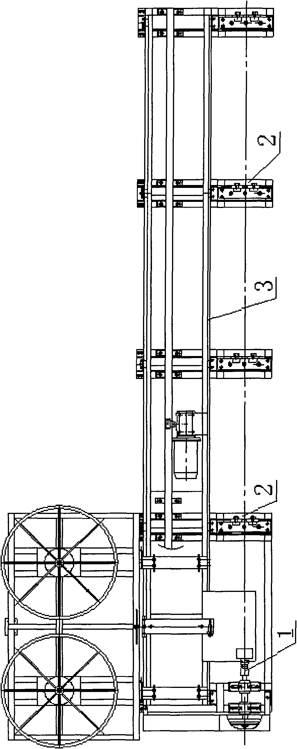 Long pipe surface thermal spraying device