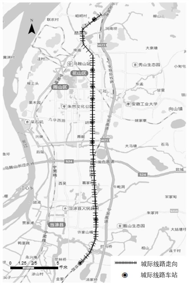 Conventional bus active line changing method for relieving influence of rail transit construction