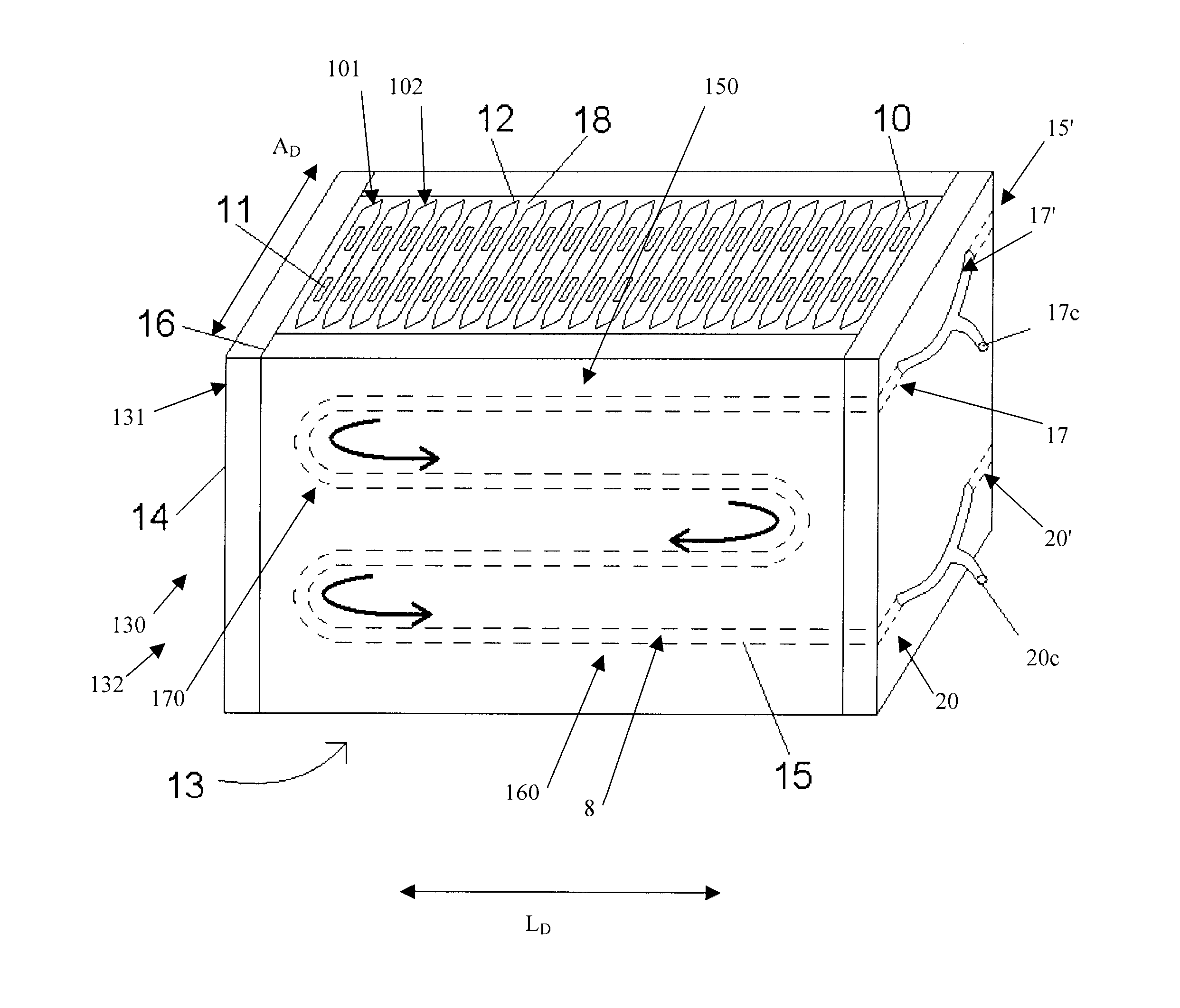 Fluid-cooled battery module containing battery cells