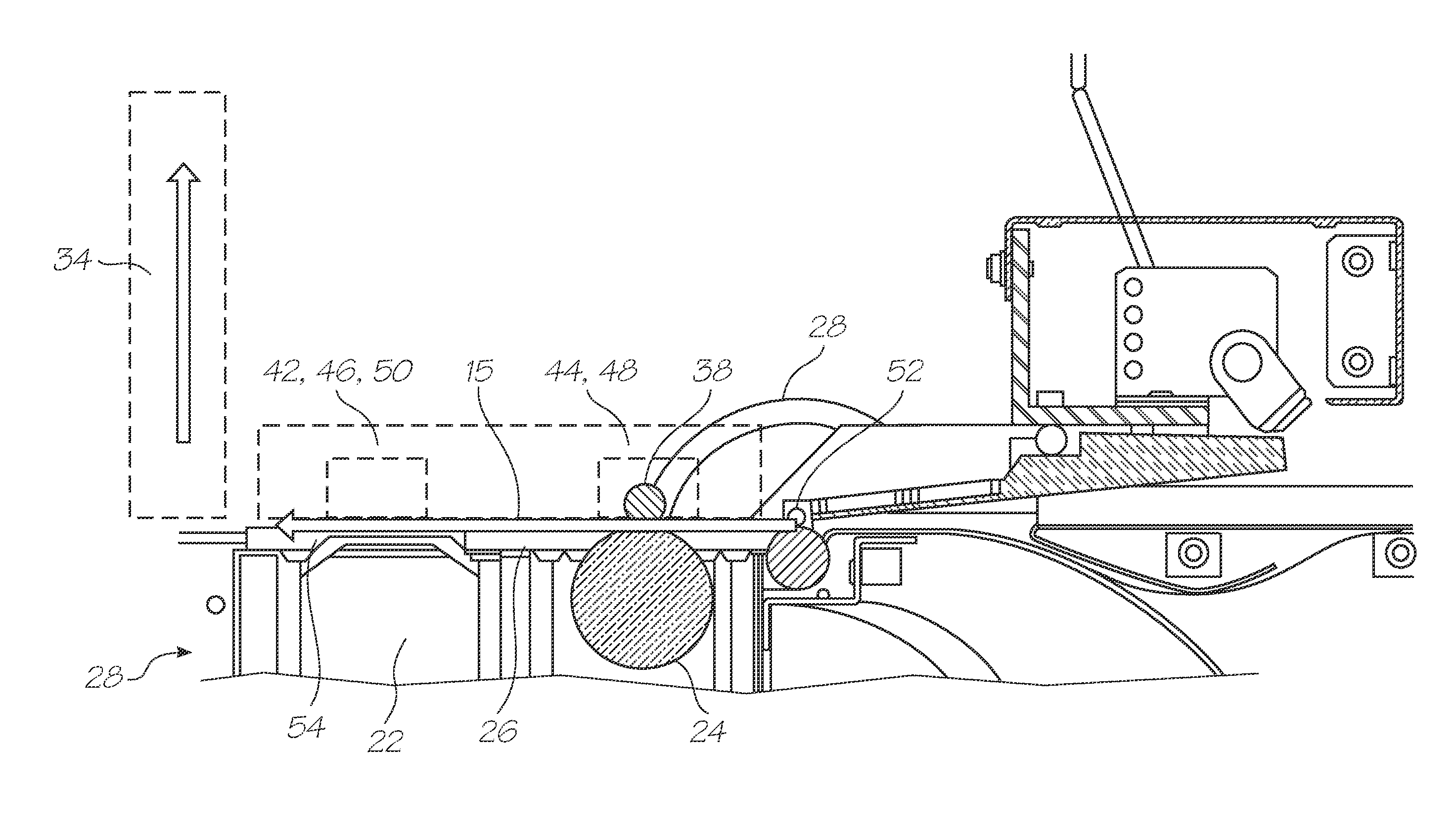 Wide format printer with media encoder in the platen