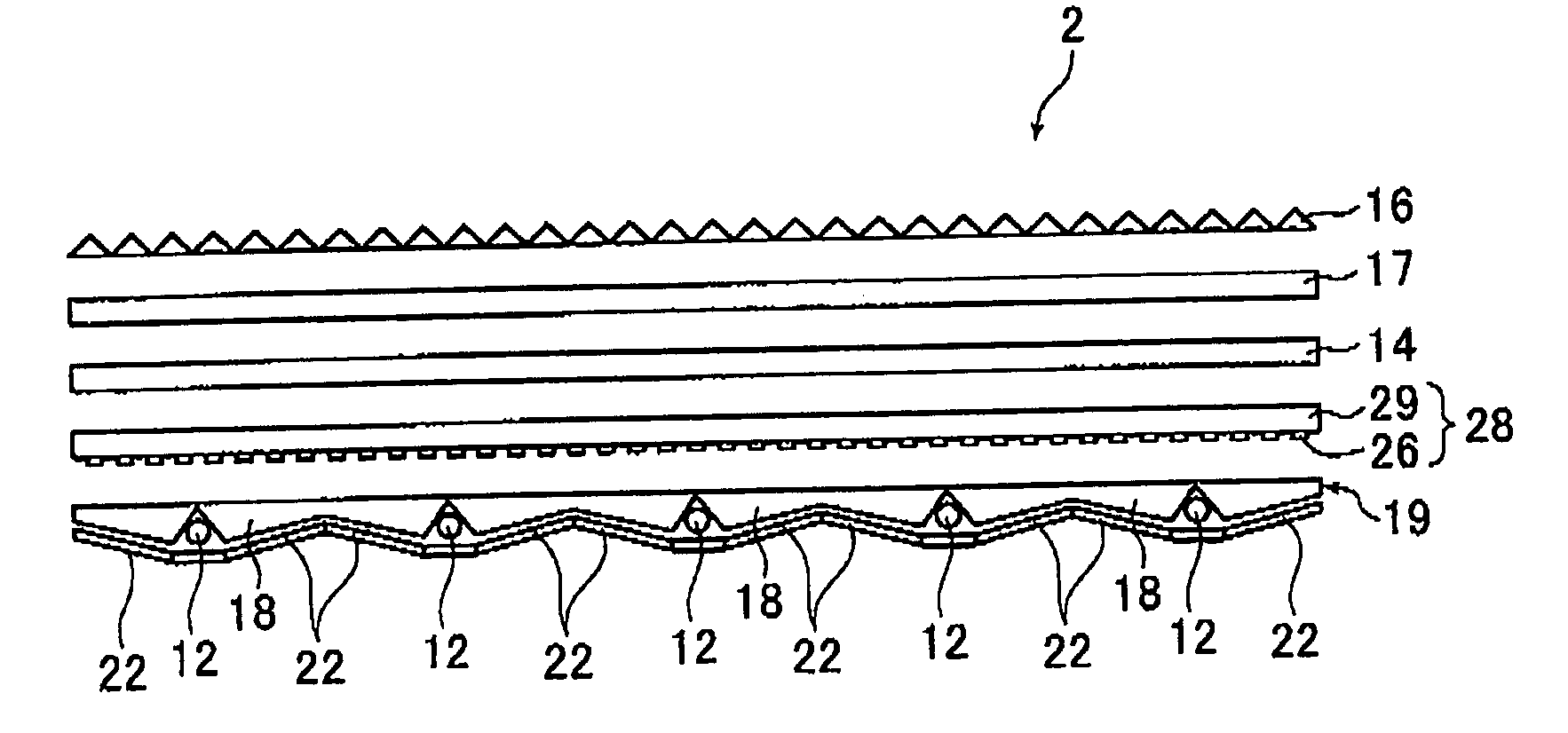 Transmittance adjuster unit, a planar illumination device, a liquid crystal display device using the same, and a method of arranging transmittance adjusters