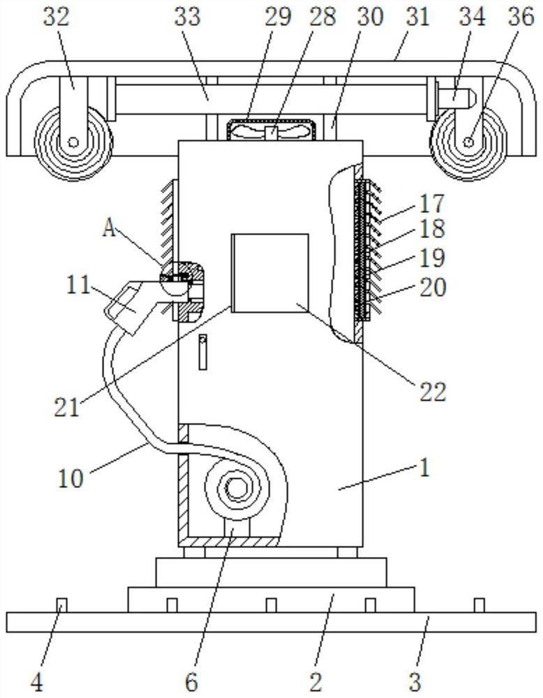 Dustproof charging pile with water and gas erosion prevention function for intelligent parking lot