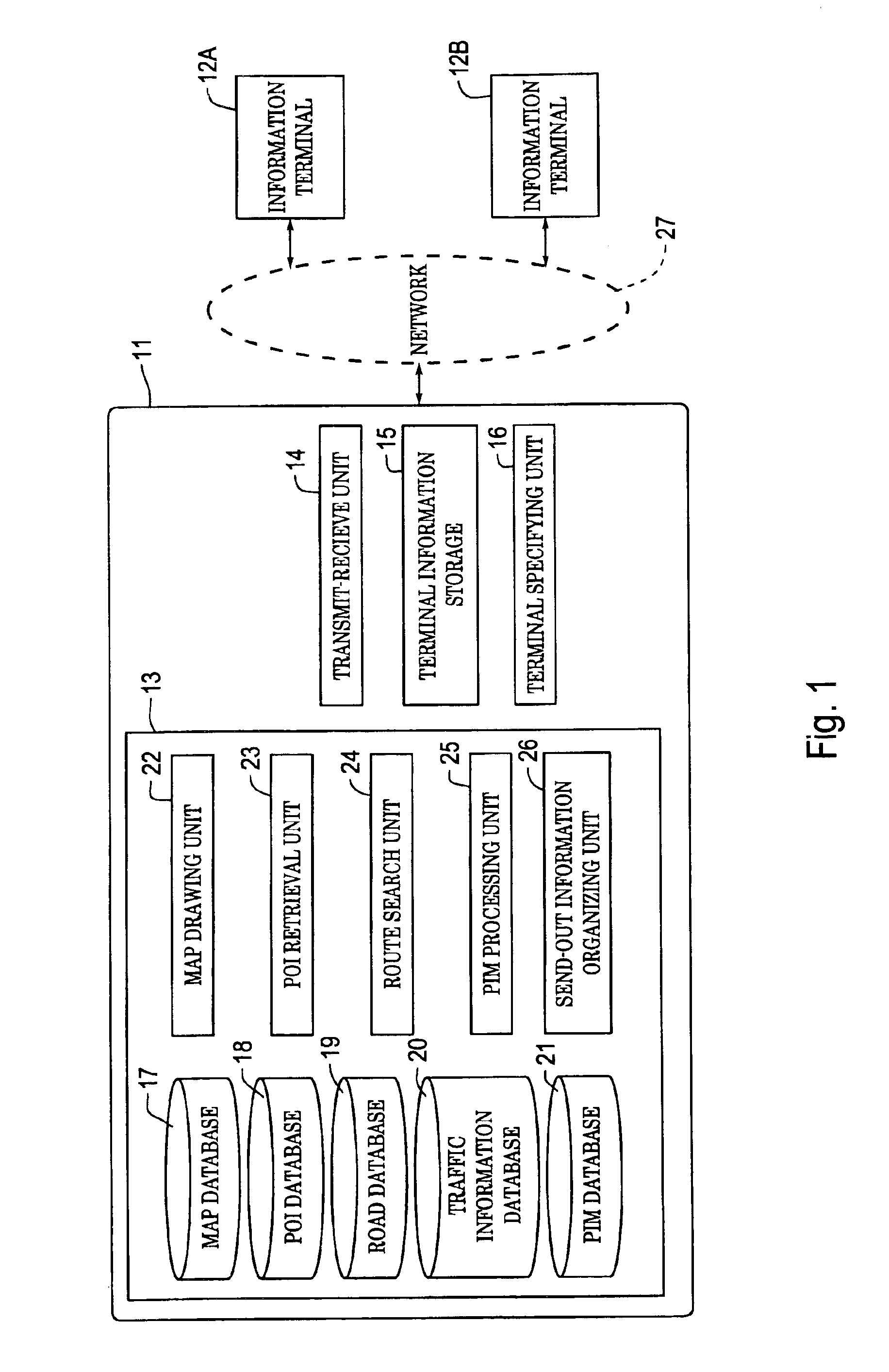 Information display system for use with a navigation system
